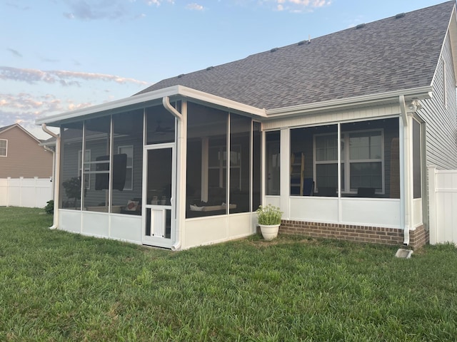 4526 Culpepper Cir, Murfreesboro, TN 37129 - back of property featuring roof with shingles and a sunroom