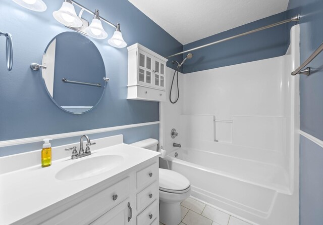 346 Lynnford Dr, Murfreesboro, TN 37128 - bathroom with toilet, tub / shower combination, vanity, and tile patterned flooring