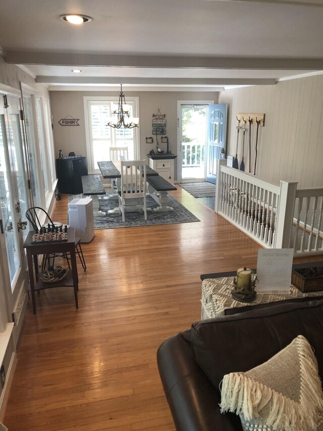 470 Askin Ln, Baxter, TN 38544 - living room with a chandelier and wood finished floors