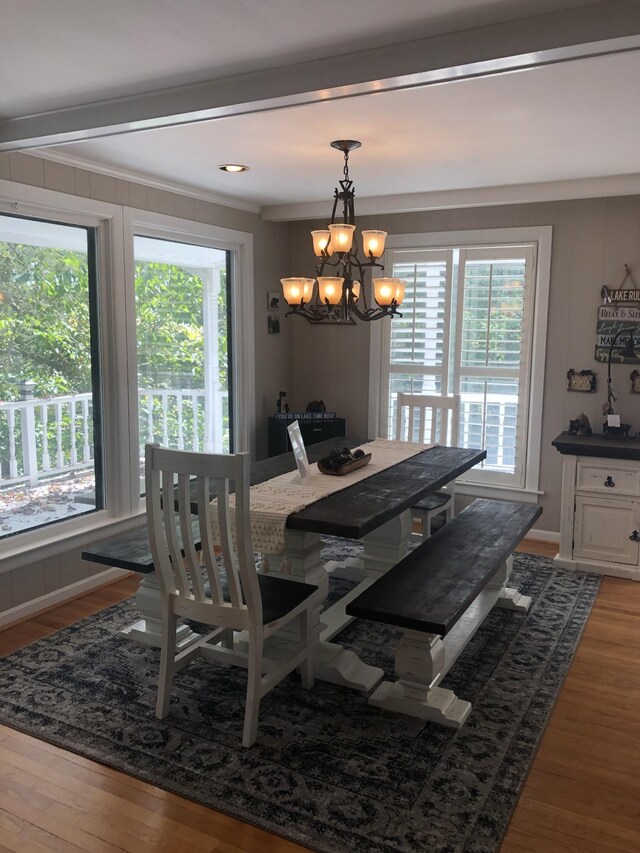 470 Askin Ln, Baxter, TN 38544 - dining area with wood finished floors, a chandelier, and crown molding