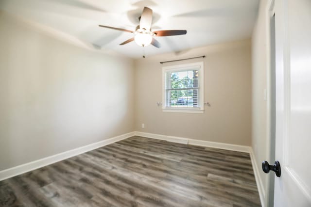 1625 Shady Cir, Lebanon, TN 37087 - spare room with a ceiling fan, baseboards, and dark wood-style floors