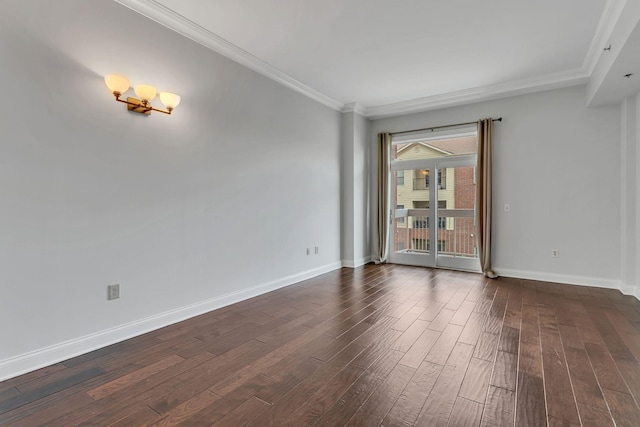 110 31st Ave N Unit 301, Nashville, TN 37203 - empty room featuring dark wood-style floors, crown molding, and baseboards