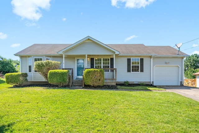 337 Atlantic Ave, Oak Grove, KY 42262 - ranch-style house with a garage, covered porch, a front yard, and driveway