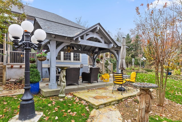 697 N Stewart Ln, Rising Fawn, GA 30738 - view of patio featuring a gazebo