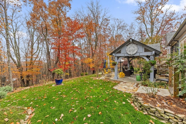 697 N Stewart Ln, Rising Fawn, GA 30738 - view of grassy yard featuring a gazebo and a patio area