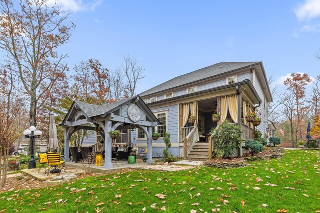 697 N Stewart Ln, Rising Fawn, GA 30738 - rear view of house featuring a yard, a patio area, and a gazebo
