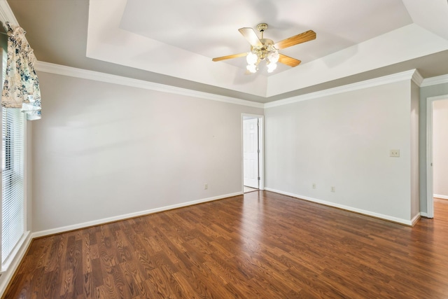 4348 Oakcrest Ln, Hermitage, TN 37076 - spare room with a raised ceiling, a ceiling fan, and wood finished floors