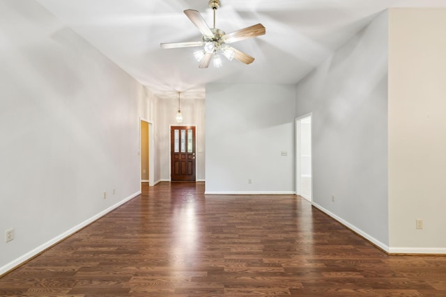 4348 Oakcrest Ln, Hermitage, TN 37076 - empty room featuring wood finished floors, ceiling fan, and baseboards