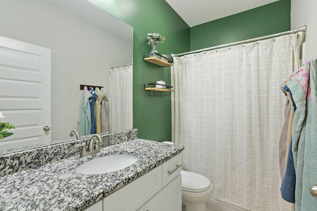 600 S Tunnel Rd, Gallatin, TN 37066 - bathroom with toilet, vanity, and curtained shower