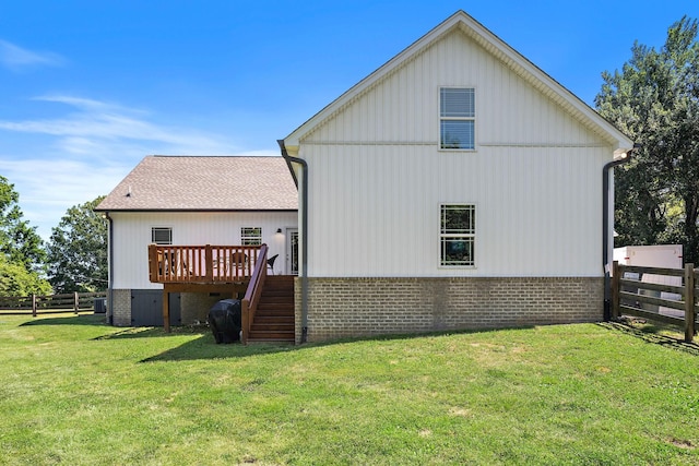 600 S Tunnel Rd, Gallatin, TN 37066 - rear view of property with a deck, stairs, and brick siding