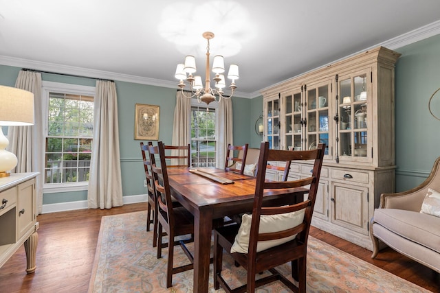 18 Whispering Pines Dr, Signal Mountain, TN 37377 - dining room featuring a chandelier, healthy amount of natural light, ornamental molding, and light wood finished floors