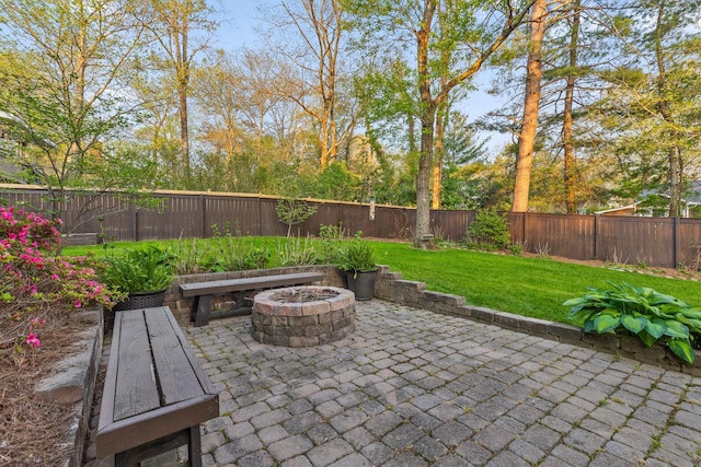 18 Whispering Pines Dr, Signal Mountain, TN 37377 - view of patio with a fire pit