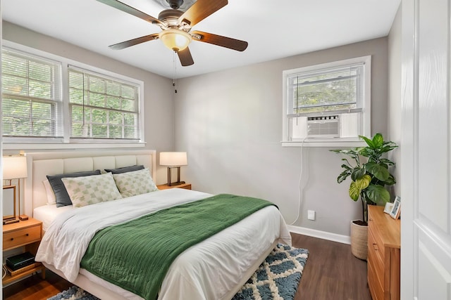 1903 Fern Dr Unit 1903-1905, Murfreesboro, TN 37130 - bedroom with multiple windows, baseboards, dark wood-type flooring, and cooling unit