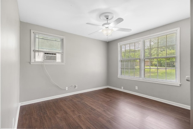 1903 Fern Dr Unit 1903-1905, Murfreesboro, TN 37130 - empty room featuring dark wood-style floors, baseboards, ceiling fan, and cooling unit