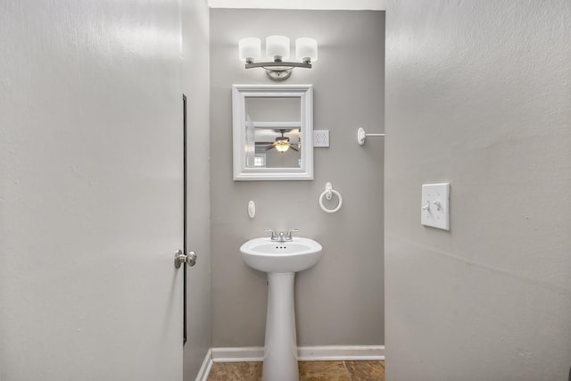 1903 Fern Dr Unit 1903-1905, Murfreesboro, TN 37130 - bathroom with ceiling fan, baseboards, a sink, and tile patterned flooring