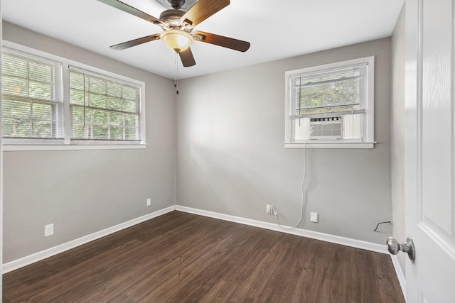 1903 Fern Dr Unit 1903-1905, Murfreesboro, TN 37130 - spare room featuring plenty of natural light, baseboards, dark wood-type flooring, and cooling unit
