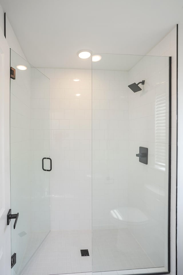 124 W Cassa Way, Mount Juliet, TN 37122 - bathroom featuring a stall shower and recessed lighting