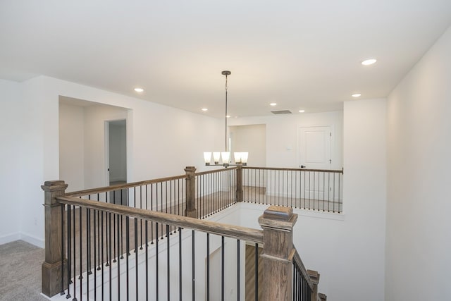 124 W Cassa Way, Mount Juliet, TN 37122 - stairway with a chandelier, recessed lighting, carpet floors, and baseboards