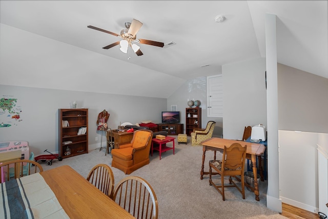 7112 Pepper Tree Cir, Fairview, TN 37062 - additional living space with ceiling fan, vaulted ceiling, light carpet, and baseboards