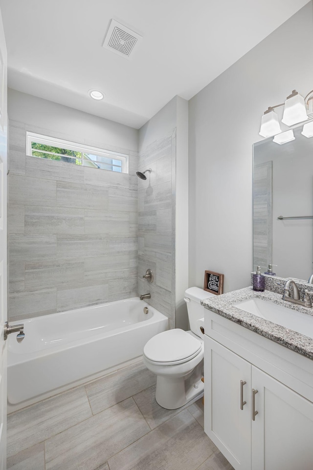 7112 Pepper Tree Cir, Fairview, TN 37062 - full bath featuring vanity, toilet, tub / shower combination, and recessed lighting
