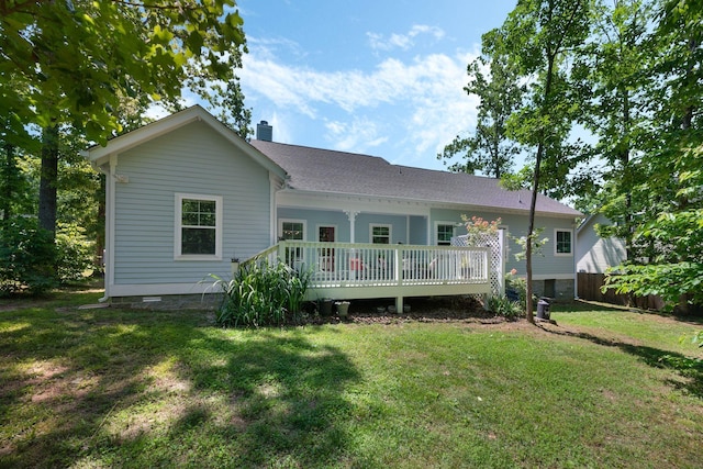 7112 Pepper Tree Cir, Fairview, TN 37062 - back of property featuring a deck, a chimney, and roof with shingles
