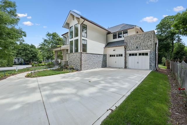 304 Berry Cir, Franklin, TN 37064 - view of side of home with stone siding and driveway