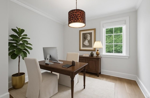 304 Berry Cir, Franklin, TN 37064 - office space with light wood-style flooring, ornamental molding, and baseboards