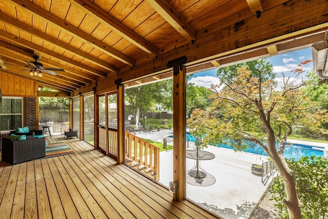 116 Jackson Ln, Hendersonville, TN 37075 - wooden terrace featuring an outdoor pool