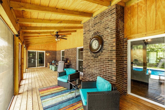 116 Jackson Ln, Hendersonville, TN 37075 - wooden terrace featuring ceiling fan