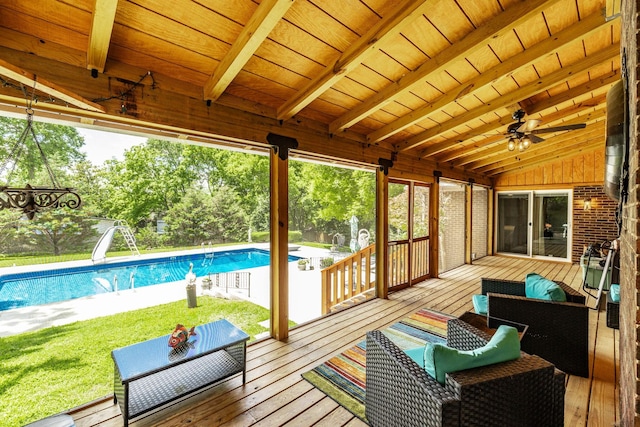 116 Jackson Ln, Hendersonville, TN 37075 - sunroom featuring a ceiling fan