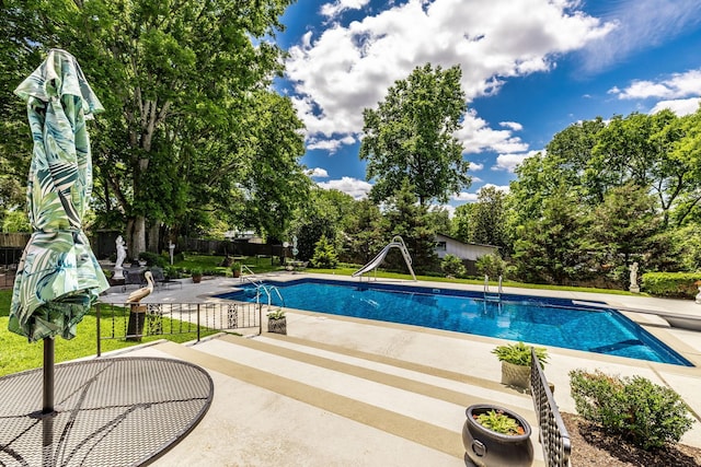 116 Jackson Ln, Hendersonville, TN 37075 - view of swimming pool with a patio area and a water slide