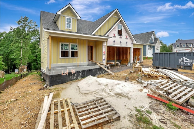 7388 Peytons Rise Way Lot # 48, Georgetown, TN 37336 - view of front facade with board and batten siding, a shingled roof, and covered porch