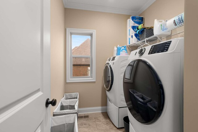 117 Brixton Rdg, Lebanon, TN 37087 - laundry area with independent washer and dryer, baseboards, and ornamental molding