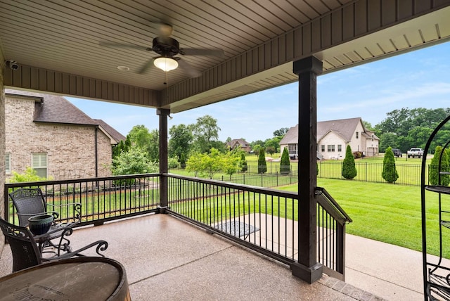117 Brixton Rdg, Lebanon, TN 37087 - view of patio featuring a ceiling fan and a residential view
