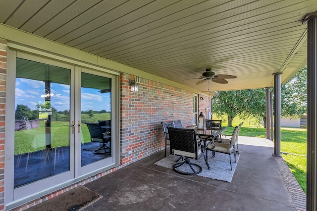 1800 Old Highway 52, Lafayette, TN 37083 - view of patio / terrace with french doors, outdoor dining area, and ceiling fan