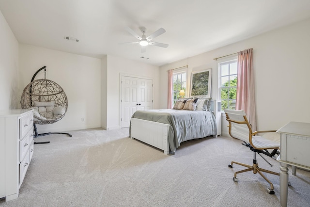 424 Wild Elm St, Franklin, TN 37064 - bedroom with light colored carpet, baseboards, a ceiling fan, and a closet