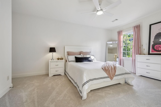 424 Wild Elm St, Franklin, TN 37064 - bedroom with light colored carpet, baseboards, and a ceiling fan