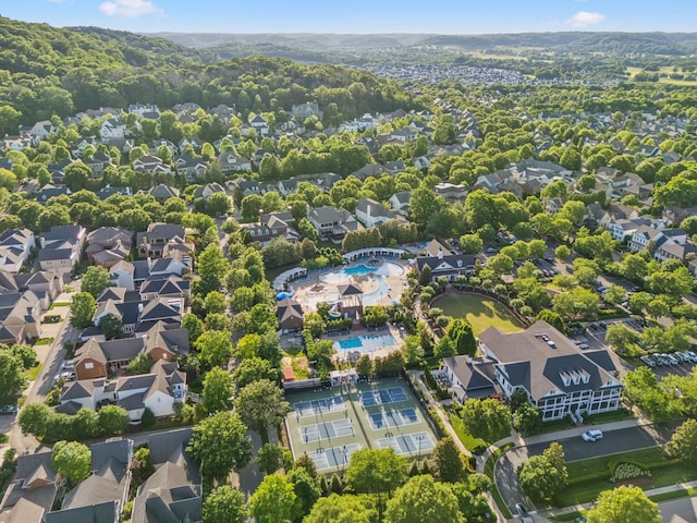 424 Wild Elm St, Franklin, TN 37064 - aerial perspective of suburban area featuring a pool area
