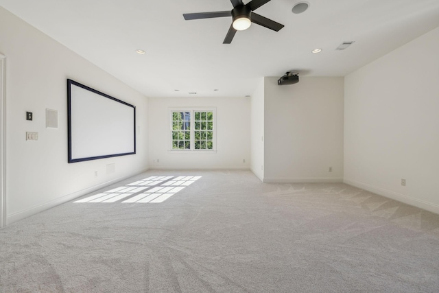 424 Wild Elm St, Franklin, TN 37064 - unfurnished room with a ceiling fan, light colored carpet, baseboards, and recessed lighting