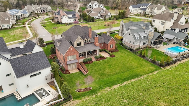 8704 Wolfsbane Ln, College Grove, TN 37046 - aerial perspective of suburban area with a pool area