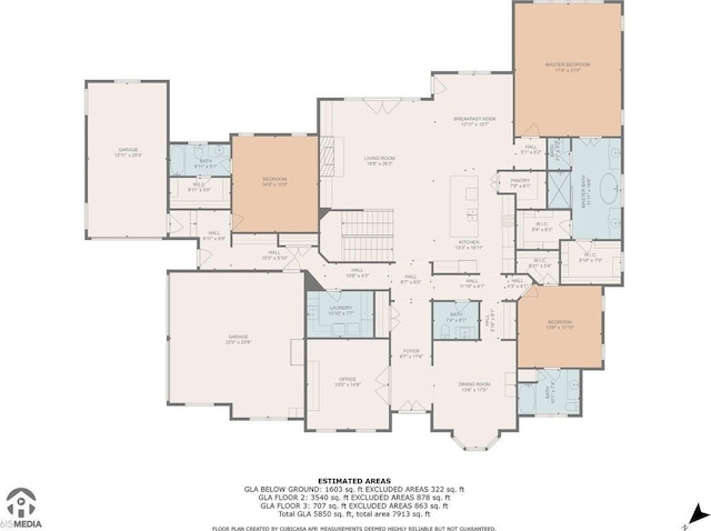 8704 Wolfsbane Ln, College Grove, TN 37046 - view of floor plan / room layout
