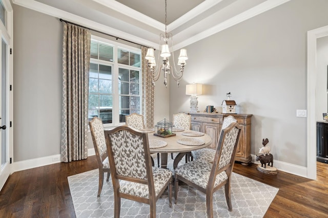8704 Wolfsbane Ln, College Grove, TN 37046 - dining room featuring a chandelier, wood finished floors, and crown molding
