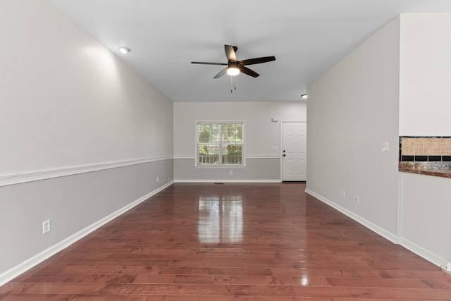 2905 Burtonwood Dr, Spring Hill, TN 37174 - empty room with ceiling fan, wood finished floors, and baseboards