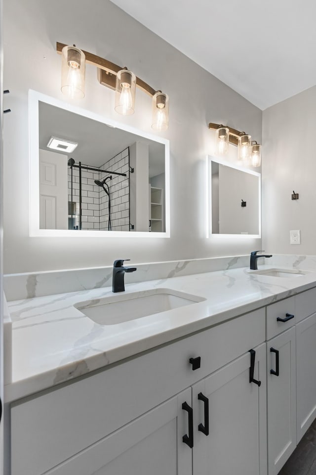 2905 Burtonwood Dr, Spring Hill, TN 37174 - full bathroom with double vanity and a tile shower