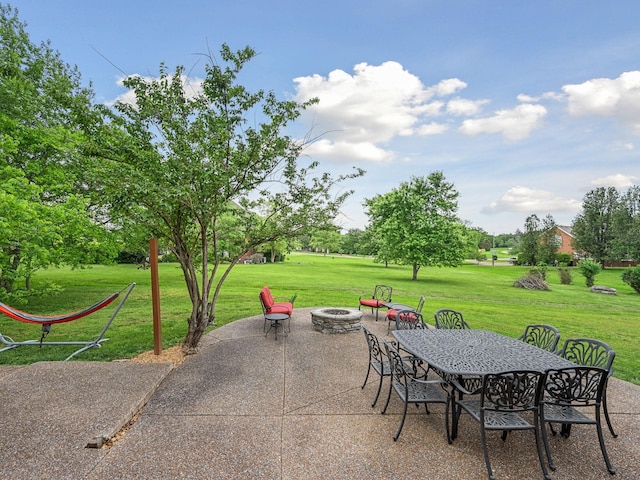 1417 Guill Rd, Mount Juliet, TN 37122 - view of patio / terrace with an outdoor fire pit and outdoor dining area