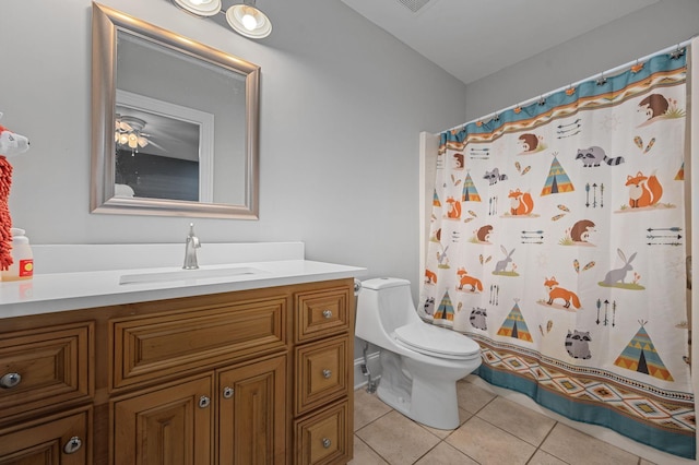 1417 Guill Rd, Mount Juliet, TN 37122 - full bathroom featuring tile patterned floors, vanity, toilet, and a shower with curtain