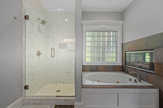 1417 Guill Rd, Mount Juliet, TN 37122 - bathroom with a jetted tub and a shower stall