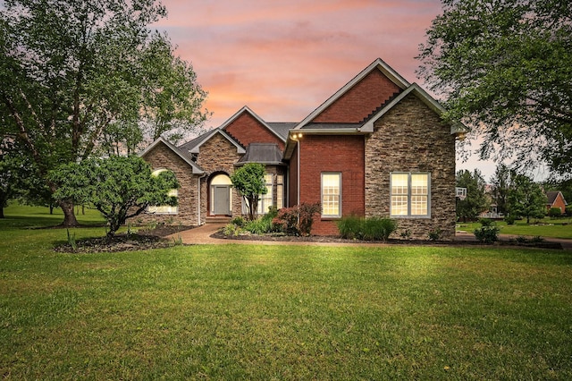 1417 Guill Rd, Mount Juliet, TN 37122 - view of front of property featuring stone siding and a lawn
