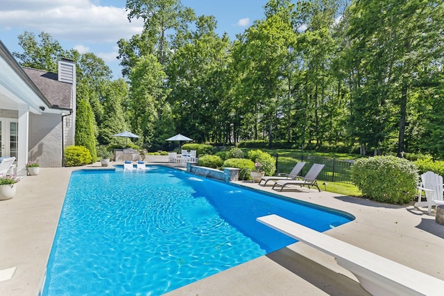 4043 Old Light Cir, Arrington, TN 37014 - view of swimming pool featuring a patio and a diving board