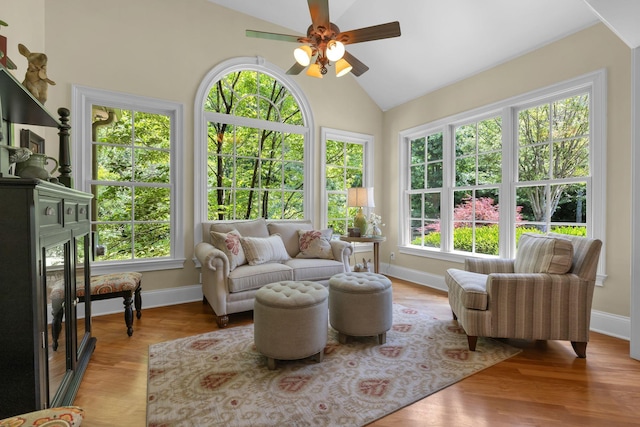 3285 Blazer Rd, Franklin, TN 37064 - sunroom / solarium with plenty of natural light, lofted ceiling, baseboards, and wood finished floors
